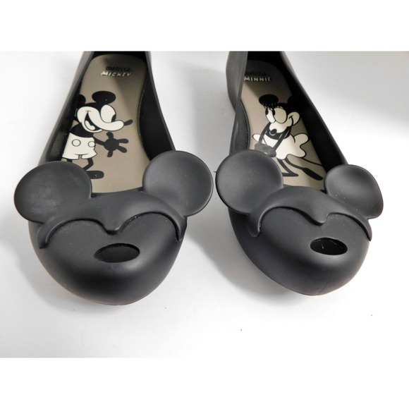 Mel Dreamed by Melissa Mickey and Minnie Mouse Black Flats-Size 9 - Picture 2 of 7